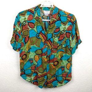 Vintage TESS Womens Artsy Button Up Shirt